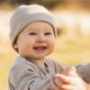 Czapka dziecięca z wełny merino beżowa