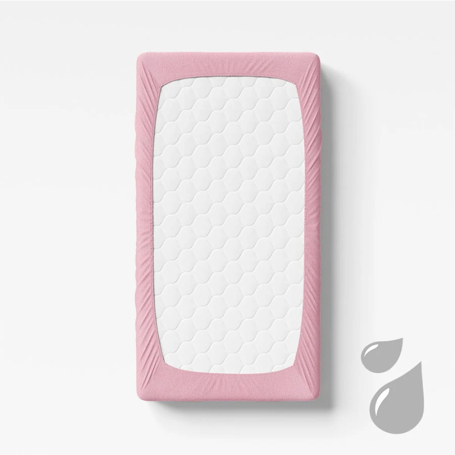Waterproof frotte sheet pink