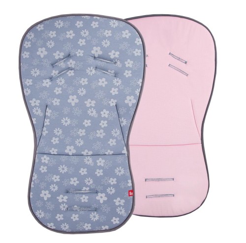 Stroller pad gray/flowers