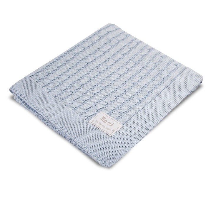 Bamboo blanket braid EEVI light blue
