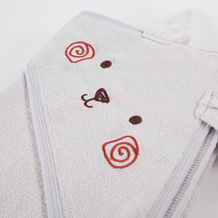 Hooded towel for babies gray 100x100