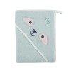 Hooded towel for babies mint 100x100
