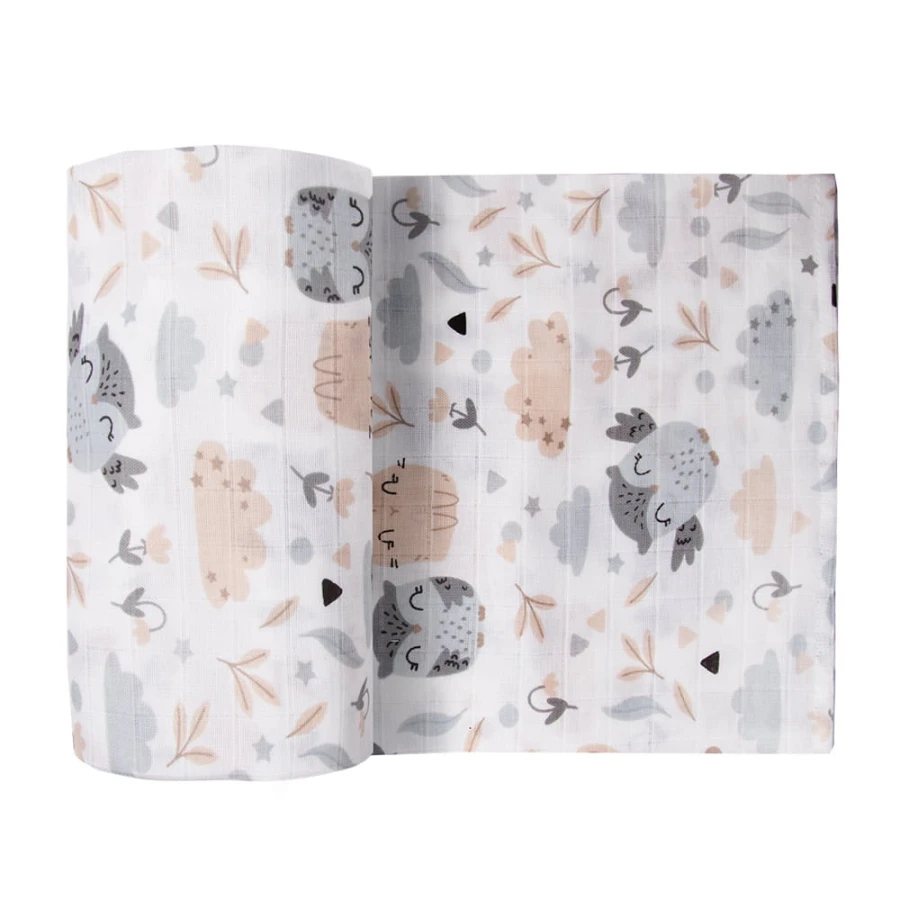 Pielucha tetrowa biała zwierzątka 70x80