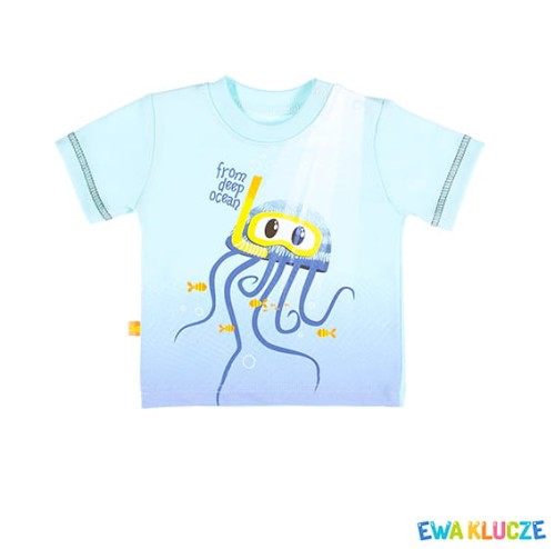 T-SHIRT SUM TIME SHORT BOY DEEP BLUE/BLUE COT 062