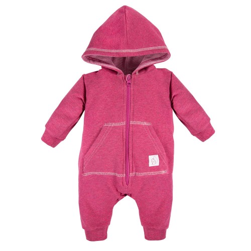 Hooded playsuit UNIQUE dark pink 080